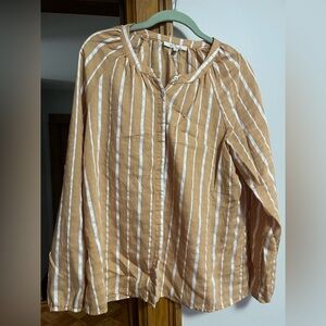 Striped Tan Blouse